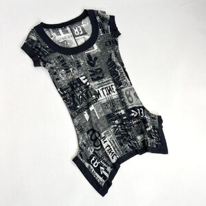 y2k euro asymmetrical mini dress